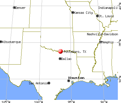 Pottsboro, Texas map