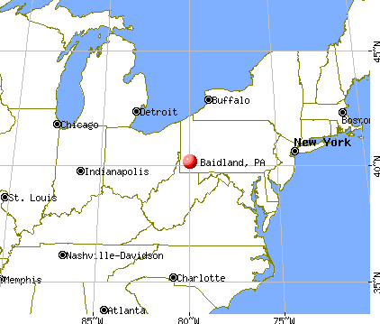 Baidland, Pennsylvania map