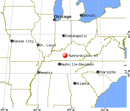 Munfordville, Kentucky map