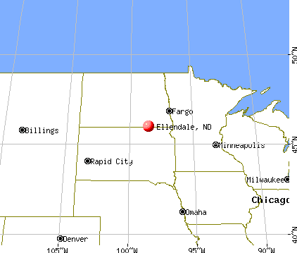 Ellendale, North Dakota map