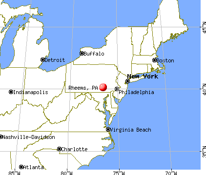 Rheems, Pennsylvania map