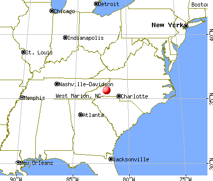 West Marion, North Carolina map
