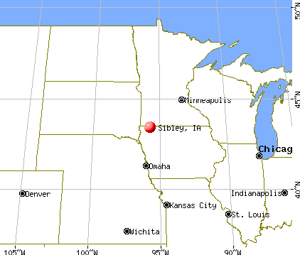 Sibley, Iowa map