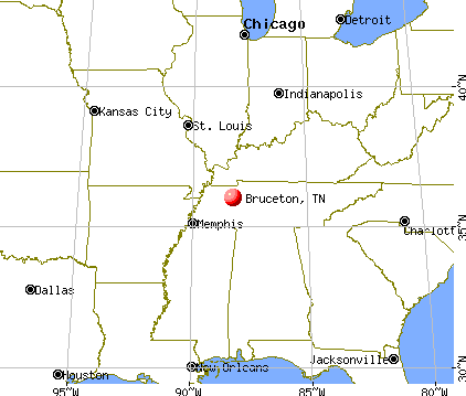 Bruceton, Tennessee map