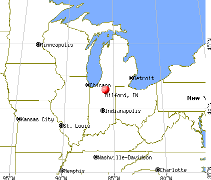 Milford, Indiana map