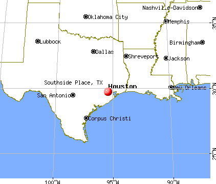 Southside Place, Texas map