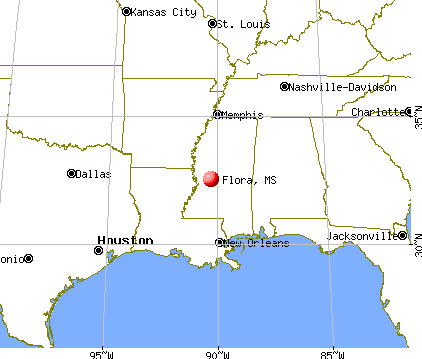 Flora, Mississippi map