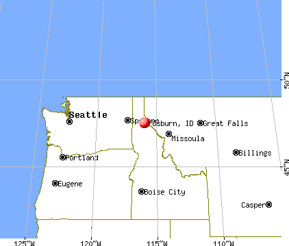 Osburn, Idaho map