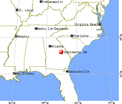 Davisboro, Georgia map