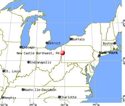 New Castle Northwest, Pennsylvania map