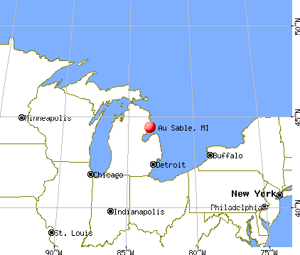 Au Sable, Michigan map