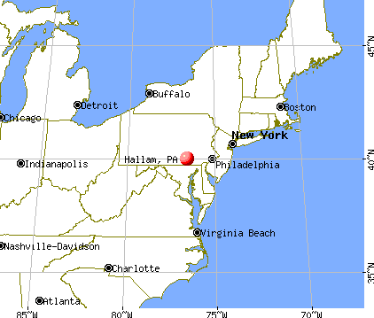 Hallam, Pennsylvania map