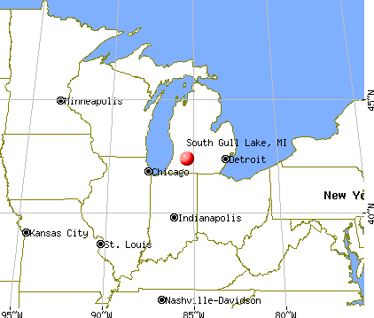 South Gull Lake, Michigan map