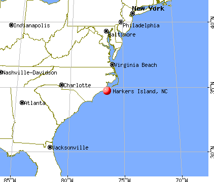 Harkers Island, North Carolina map