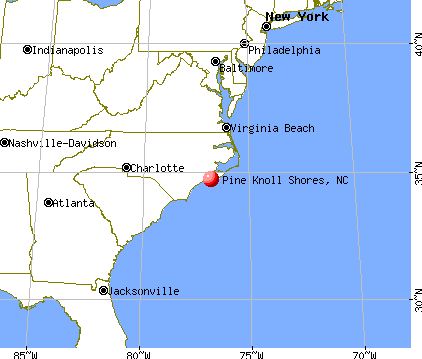Pine Knoll Shores, North Carolina map