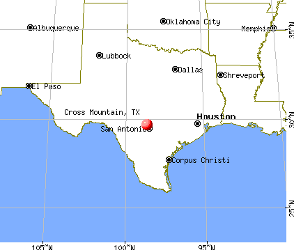 Cross Mountain, Texas map