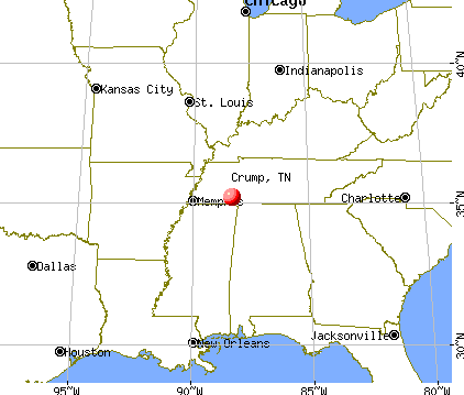 Crump, Tennessee map