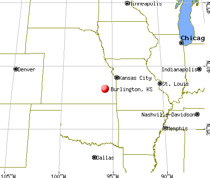 Burlington, Kansas map