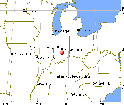 Princes Lakes, Indiana map