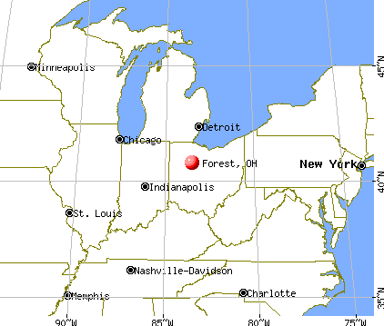 Forest, Ohio map