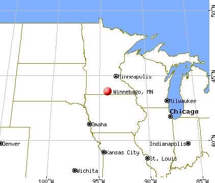 Winnebago, Minnesota map