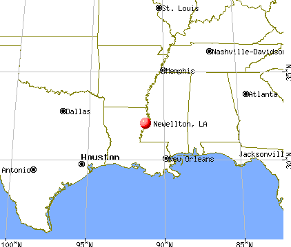 Newellton, Louisiana map