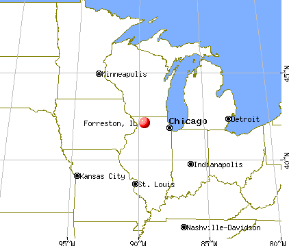 Forreston, Illinois map
