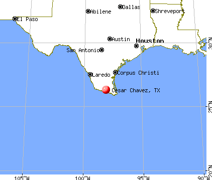 Cesar Chavez, Texas map