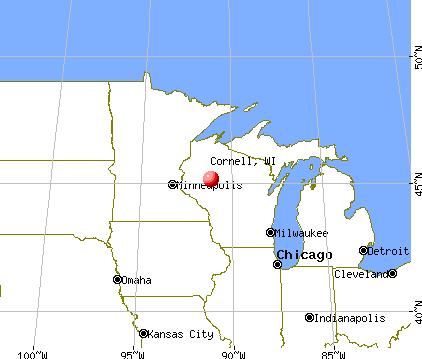 Cornell, Wisconsin map