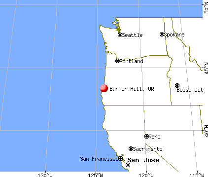 Bunker Hill, Oregon map