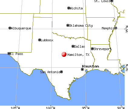 Hamilton, Texas map