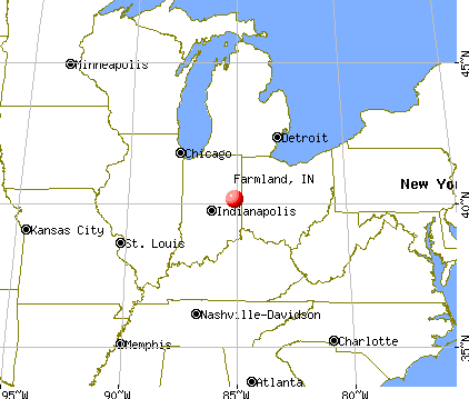 Farmland, Indiana map