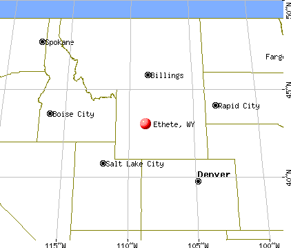 Ethete, Wyoming map
