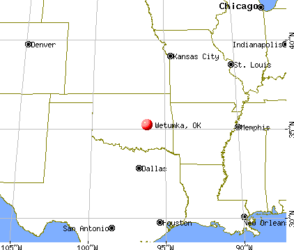 Wetumka, Oklahoma map