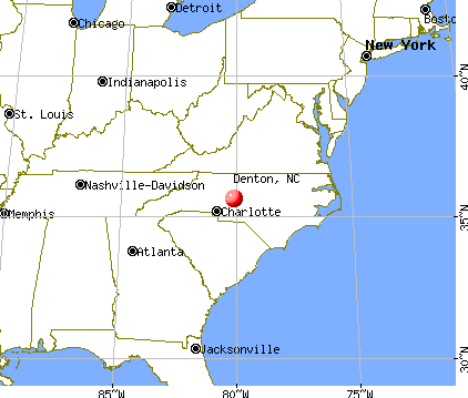 Denton, North Carolina map