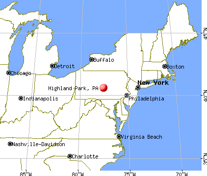 Highland Park, Pennsylvania map