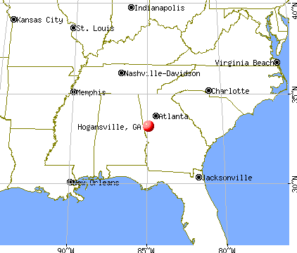 Hogansville, Georgia map