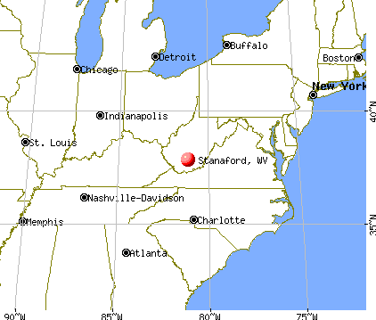 Stanaford, West Virginia map