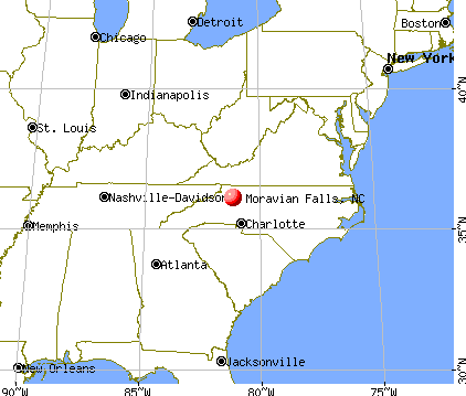 Moravian Falls, North Carolina map
