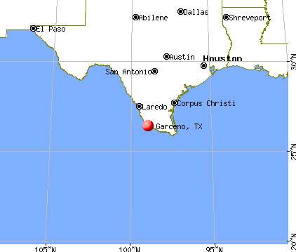 Garceno, Texas map