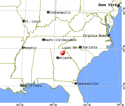 Lula, Georgia map