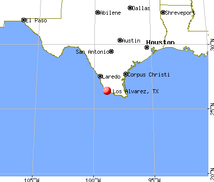 Los Alvarez, Texas map