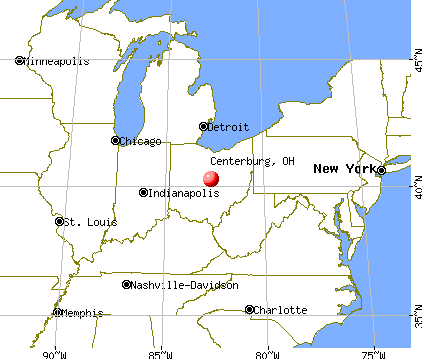 Centerburg, Ohio map