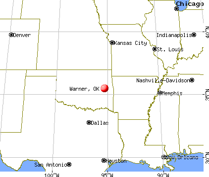 Warner, Oklahoma map
