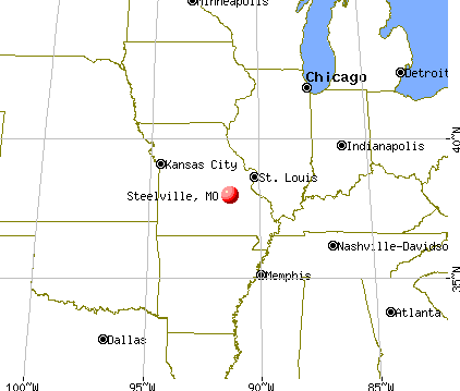 Steelville, Missouri map