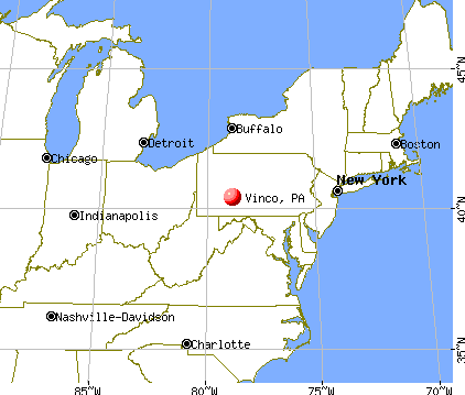 Vinco, Pennsylvania map
