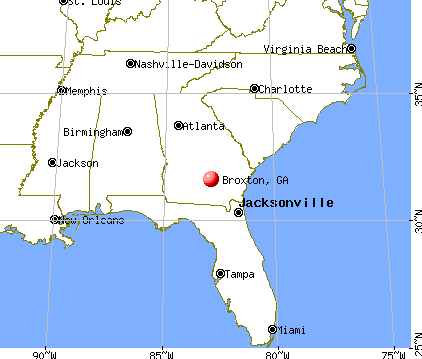 Broxton, Georgia map