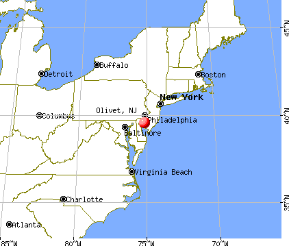 Olivet, New Jersey map