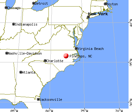 Pinetops, North Carolina map