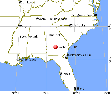 Rochelle, Georgia map